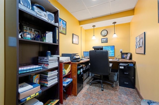101 Pinehurst Ln, Augusta, NY 13425 - office area with a drop ceiling