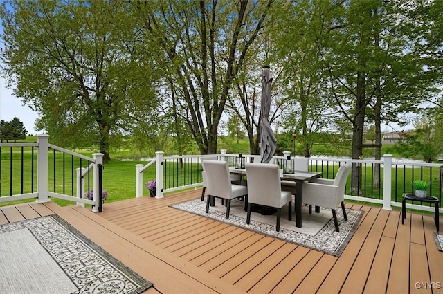 101 Pinehurst Ln, Augusta, NY 13425 - deck featuring outdoor dining space and a lawn