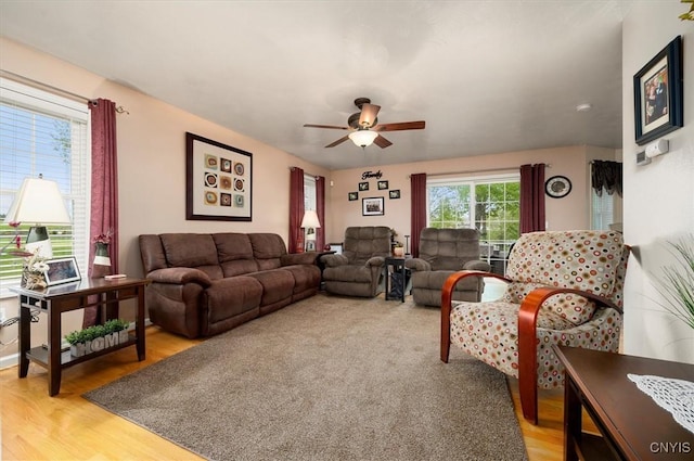 101 Pinehurst Ln, Augusta, NY 13425 - living room featuring a ceiling fan and light wood-type flooring