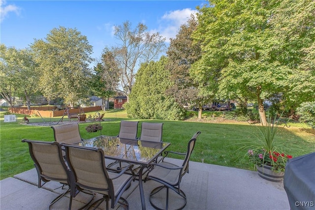 view of patio with outdoor dining area