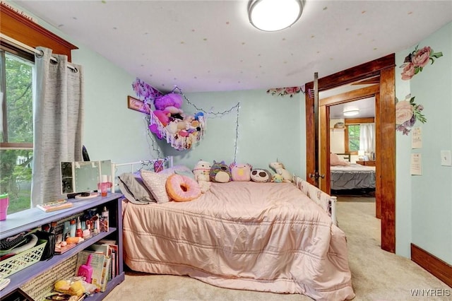bedroom with carpet