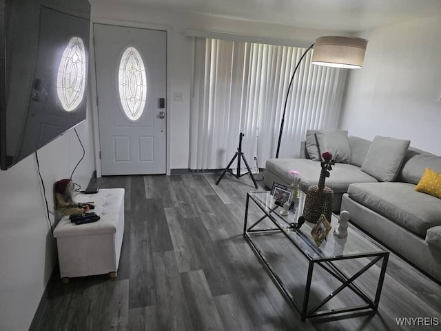 397 Broad St, Tonawanda-City, NY 14150 - living area with dark wood-style flooring