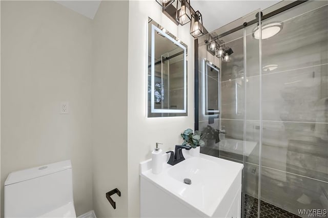 425 W Ln, Lewiston, NY 14092 - full bathroom featuring a stall shower, vanity, and toilet
