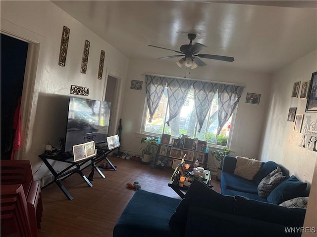 30 Woodell Ave, Cheektowaga, NY 14211 - living area with a ceiling fan and wood finished floors