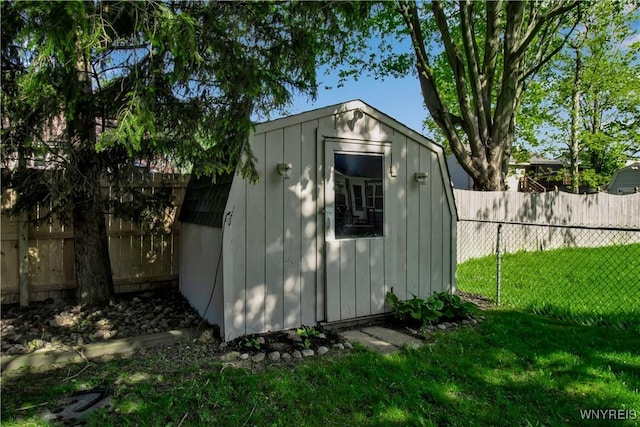 view of shed