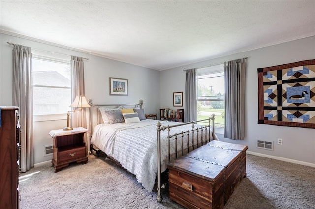 bedroom featuring carpet floors and baseboards