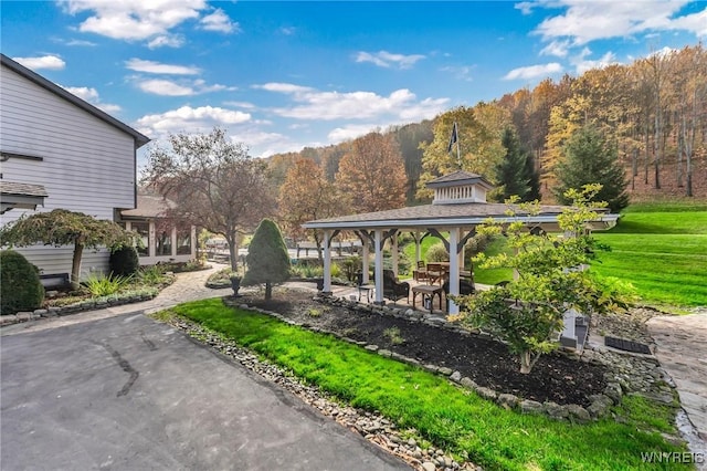 9811 Deer Creek Rd, Genesee, NY 14770 - view of community featuring a gazebo and a wooded view