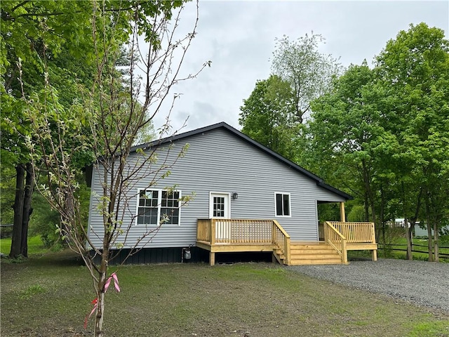 258 Mcmaster St, Bath, NY 14810 - rear view of house with a deck
