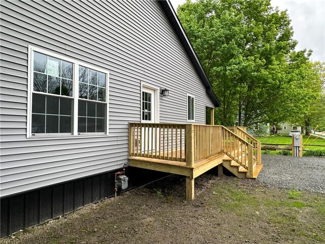 258 Mcmaster St, Bath, NY 14810 - view of side of home featuring a wooden deck