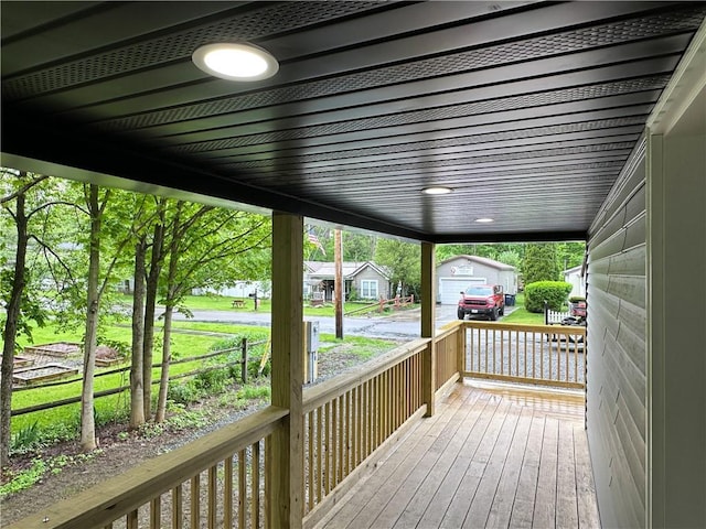 258 Mcmaster St, Bath, NY 14810 - wooden deck with an outbuilding