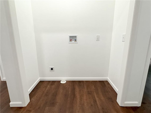 258 Mcmaster St, Bath, NY 14810 - laundry room with electric dryer hookup, hookup for a washing machine, and dark wood finished floors