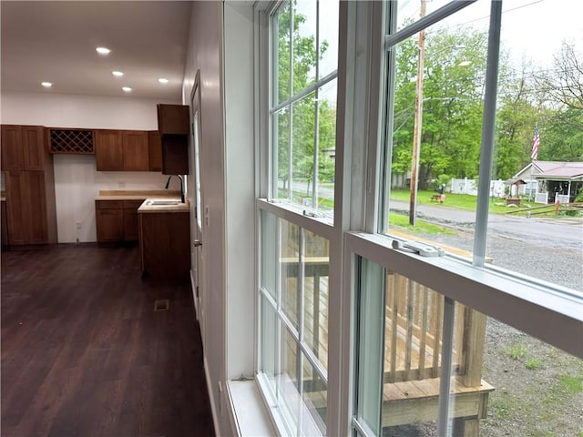 258 Mcmaster St, Bath, NY 14810 - hallway with dark wood-style floors and recessed lighting