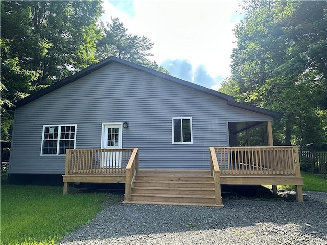258 Mcmaster St, Bath, NY 14810 - rear view of house with a deck