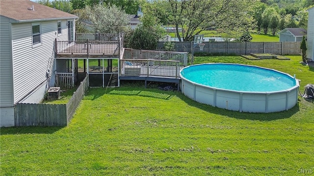view of pool featuring a deck