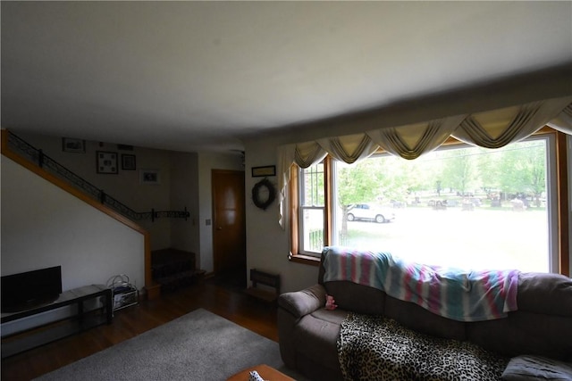 806 Mount Zoar St, Southport, NY 14904 - living area with wood finished floors and stairway