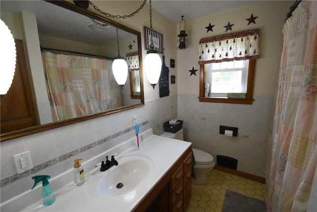 806 Mount Zoar St, Southport, NY 14904 - full bathroom featuring tile walls, vanity, and toilet