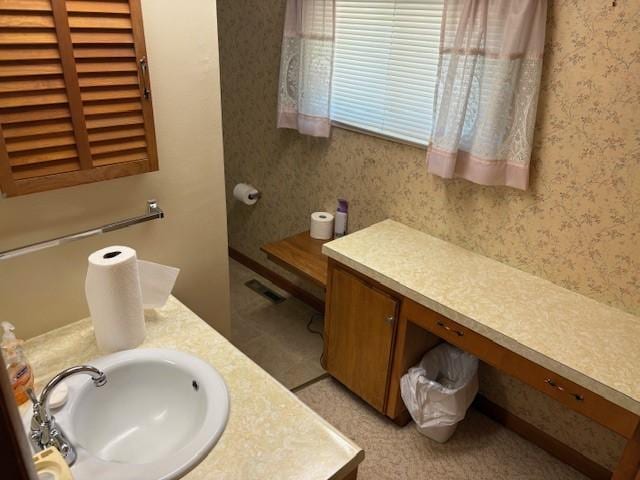 214 Main St, Erwin, NY 14827 - bathroom featuring vanity and wallpapered walls