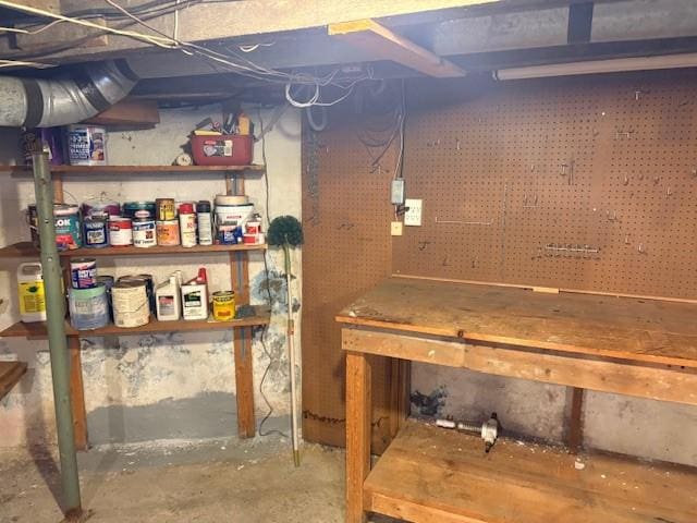 214 Main St, Erwin, NY 14827 - unfinished below grade area with a workshop area
