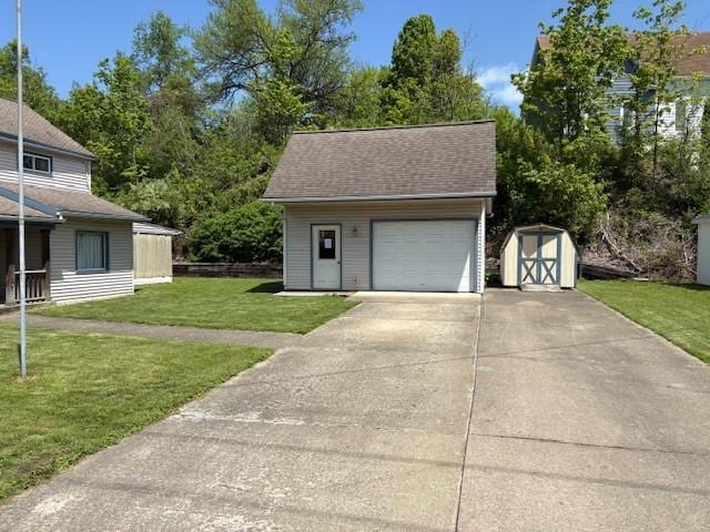 214 Main St, Erwin, NY 14827 - garage featuring concrete driveway and a storage unit