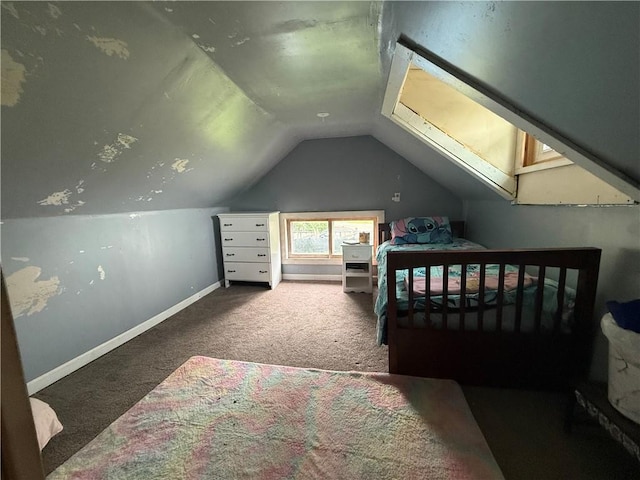 760 Spruce St, Southport, NY 14904 - carpeted bedroom with lofted ceiling and baseboards