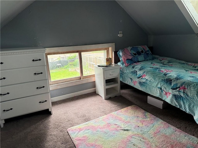 760 Spruce St, Southport, NY 14904 - carpeted bedroom with lofted ceiling and baseboards