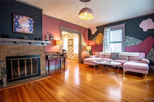18 Avery Pl, Utica, NY 13502 - living room with wood finished floors and a fireplace