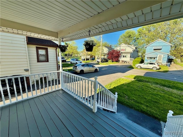 101 Spruce St, Lackawanna, NY 14218 - wooden terrace featuring covered porch and a residential view