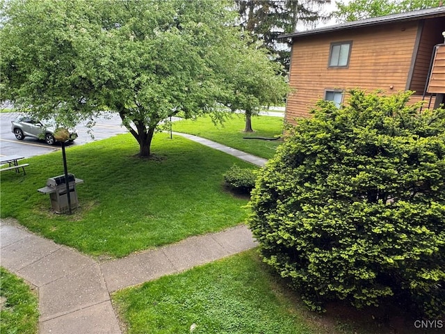 view of grassy yard