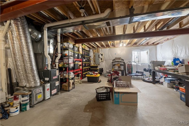 below grade area with electric panel