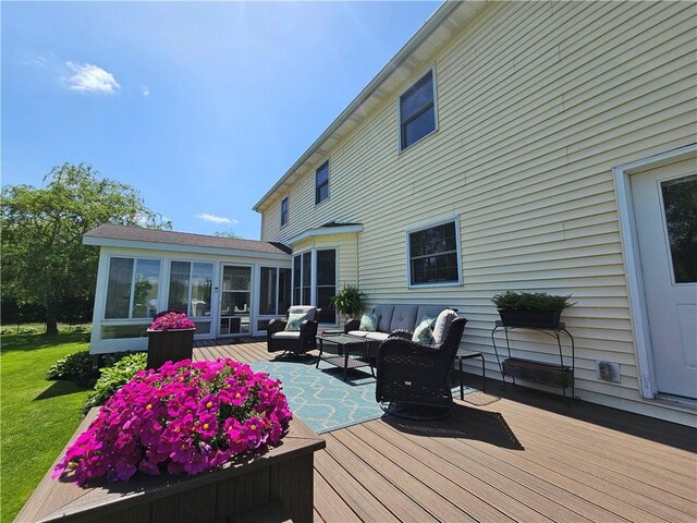 4862 Cross St, Campbell, NY 14821 - deck with a sunroom and outdoor lounge area