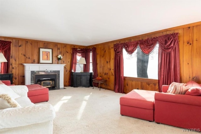 9910 Shorecliff Rd, Evans, NY 14006 - living room featuring plenty of natural light, wooden walls, and carpet