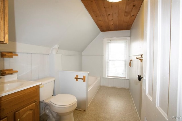 533 Mundy St, Watertown-City, NY 13601 - full bath featuring toilet, a bathtub, lofted ceiling, and vanity
