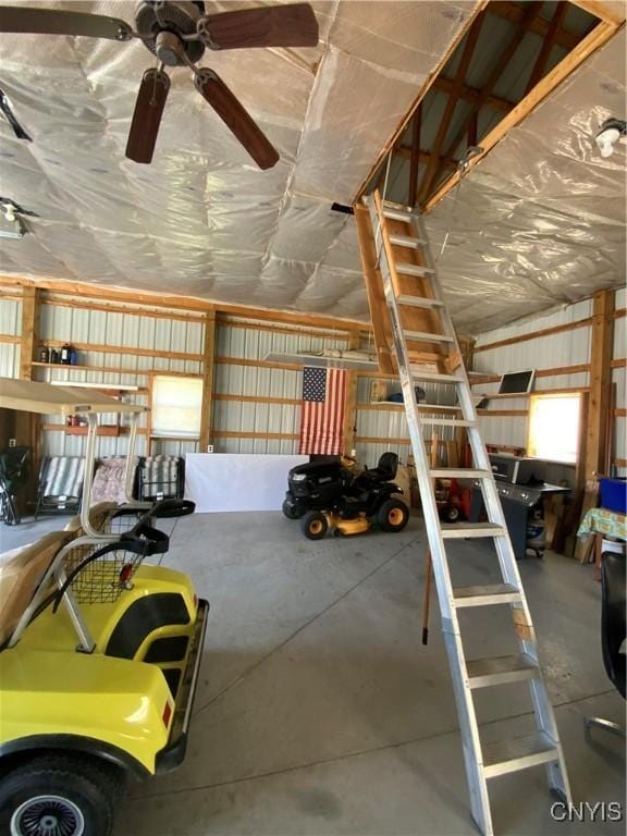 2570 Humphrey Rd, Cape Vincent, NY 13618 - garage featuring a ceiling fan