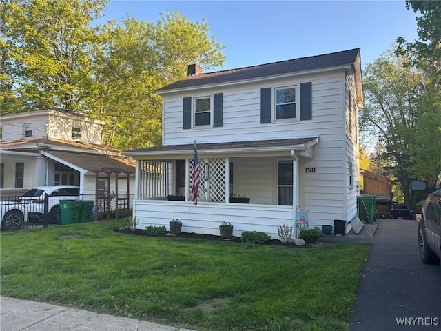 158 E Main St, Concord, NY 14141 - view of front facade with a chimney and roof with shingles