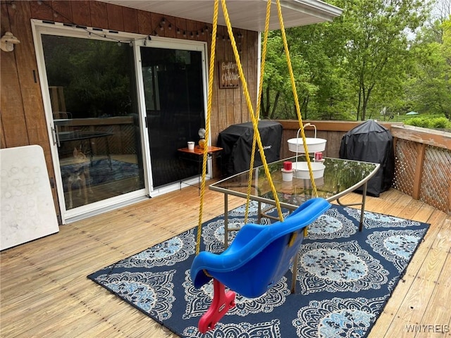 158 E Main St, Concord, NY 14141 - wooden terrace with a grill