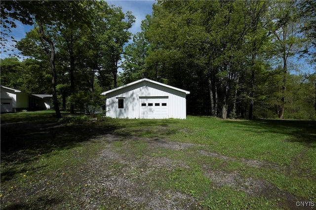 detached garage with driveway
