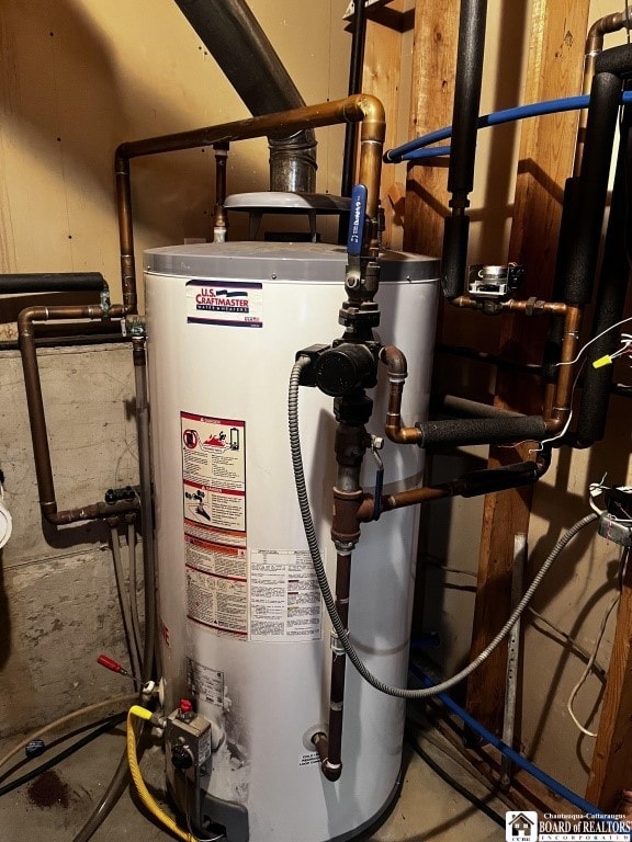 11604 York Rd, Hanover, NY 14136 - utility room featuring water heater