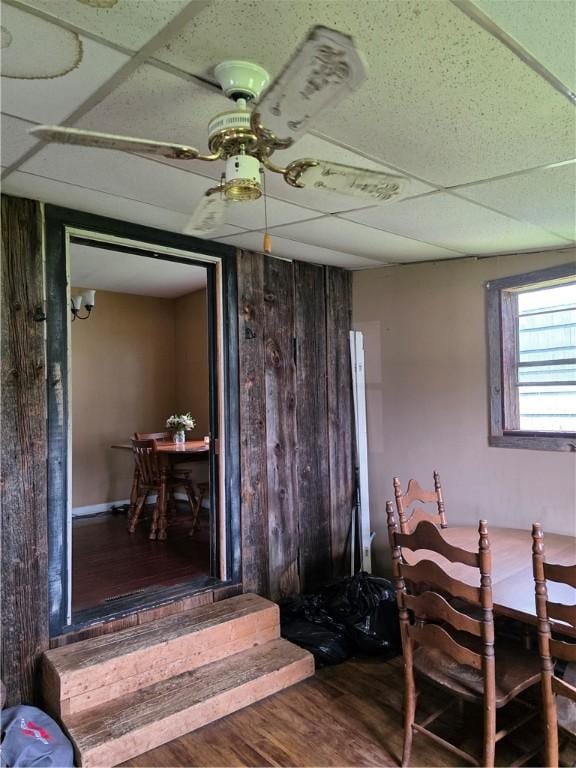 206 Pritchard Ave, Corning City, NY 14830 - dining area with wood finished floors and a drop ceiling