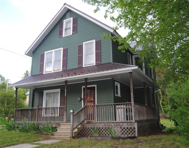 115 Lincoln St, Kane-Borough, PA 16735 - farmhouse inspired home featuring a porch and metal roof