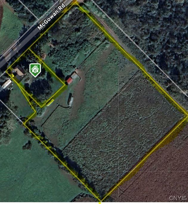 436 Mcgowan Rd, Frankfort, NY 13357 - aerial overview of property's location featuring property parcel outlined