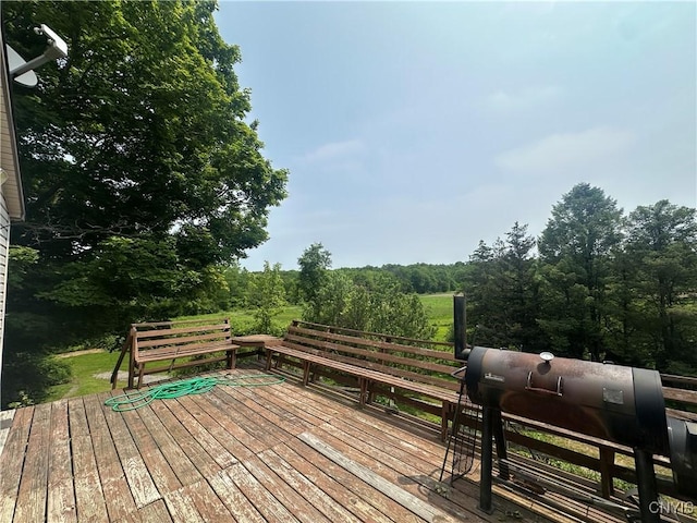 436 Mcgowan Rd, Frankfort, NY 13357 - wooden terrace featuring a grill
