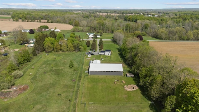 5904 Merrill Rd, Byron, NY 14422 - aerial overview of property's location featuring rural landscape and a heavily wooded area