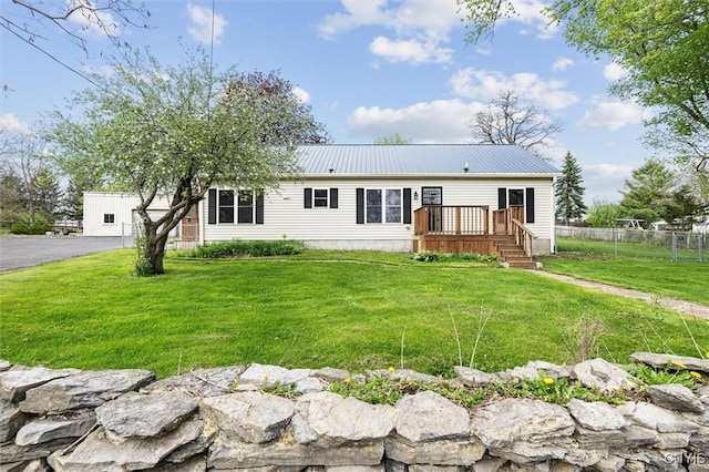 542 Lakeview Dr, Brownville, NY 13615 - manufactured / mobile home featuring a deck and metal roof