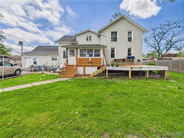 1847 Tuscarora Rd, Niagara, NY 14304 - back of property with a deck and a shingled roof
