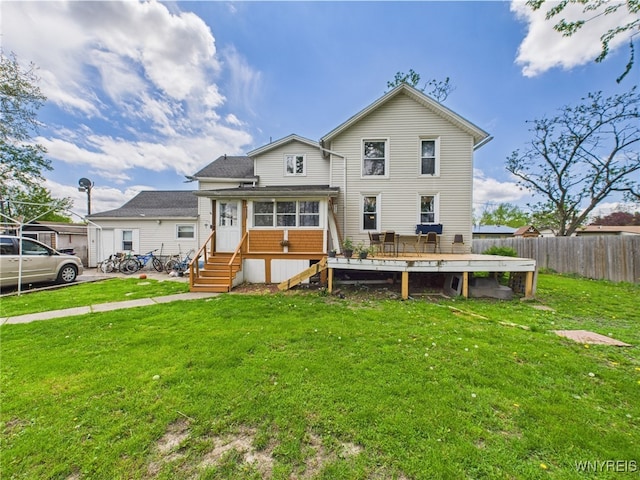 1847 Tuscarora Rd, Niagara, NY 14304 - back of house with a wooden deck