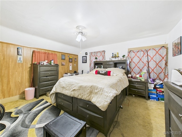 1847 Tuscarora Rd, Niagara, NY 14304 - bedroom with light colored carpet and a ceiling fan