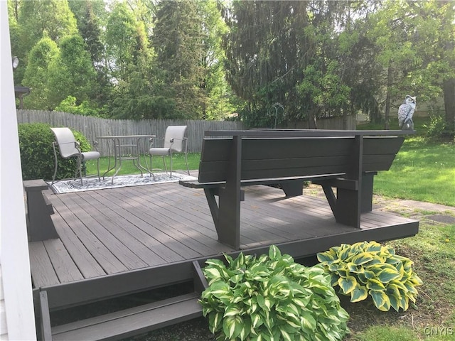 7653 Windsor Dr N, Clay, NY 13212 - wooden terrace with a fenced backyard