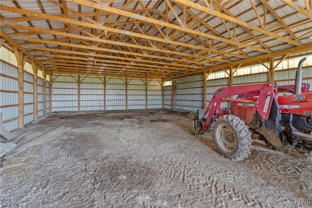 garage featuring metal wall