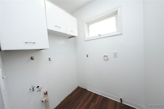 8 Wagner Ave, Cheektowaga, NY 14206 - laundry room with dark wood-type flooring and hookup for a gas dryer
