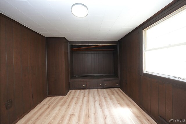 8 Wagner Ave, Cheektowaga, NY 14206 - unfurnished room with light wood-type flooring and wooden walls